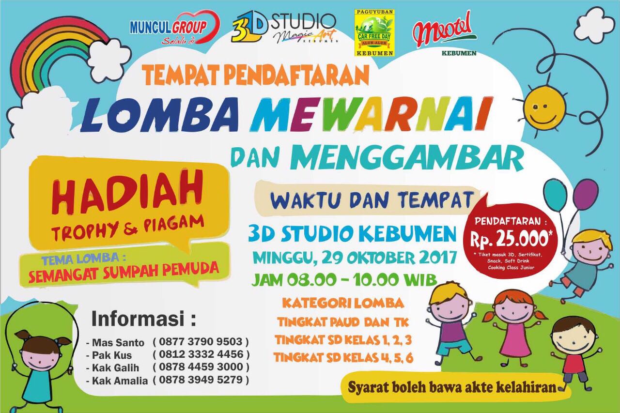 3D Studio Kebumen Bakal Gelar Lomba Mewarnai