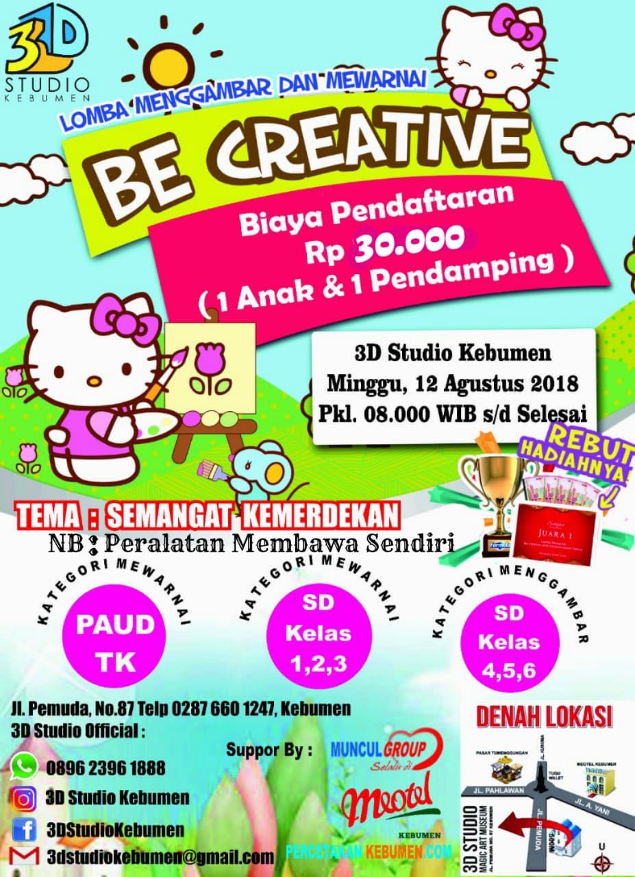 Semangat Kemerdekaan, Besok Pagi 3D Studio Kebumen Gelar Lomba Menggambar dan Mewarnai