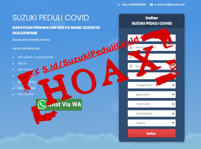AWAS HOAKS! Beredar Informasi Terkait Program Suzuki Peduli Covid